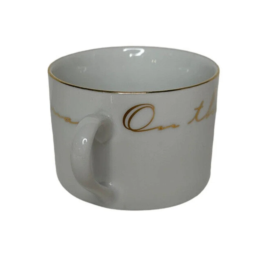Pier 1 Coffee Tea Cup 12‎ Days Of Christmas On The First Day Partridge Gold Trim